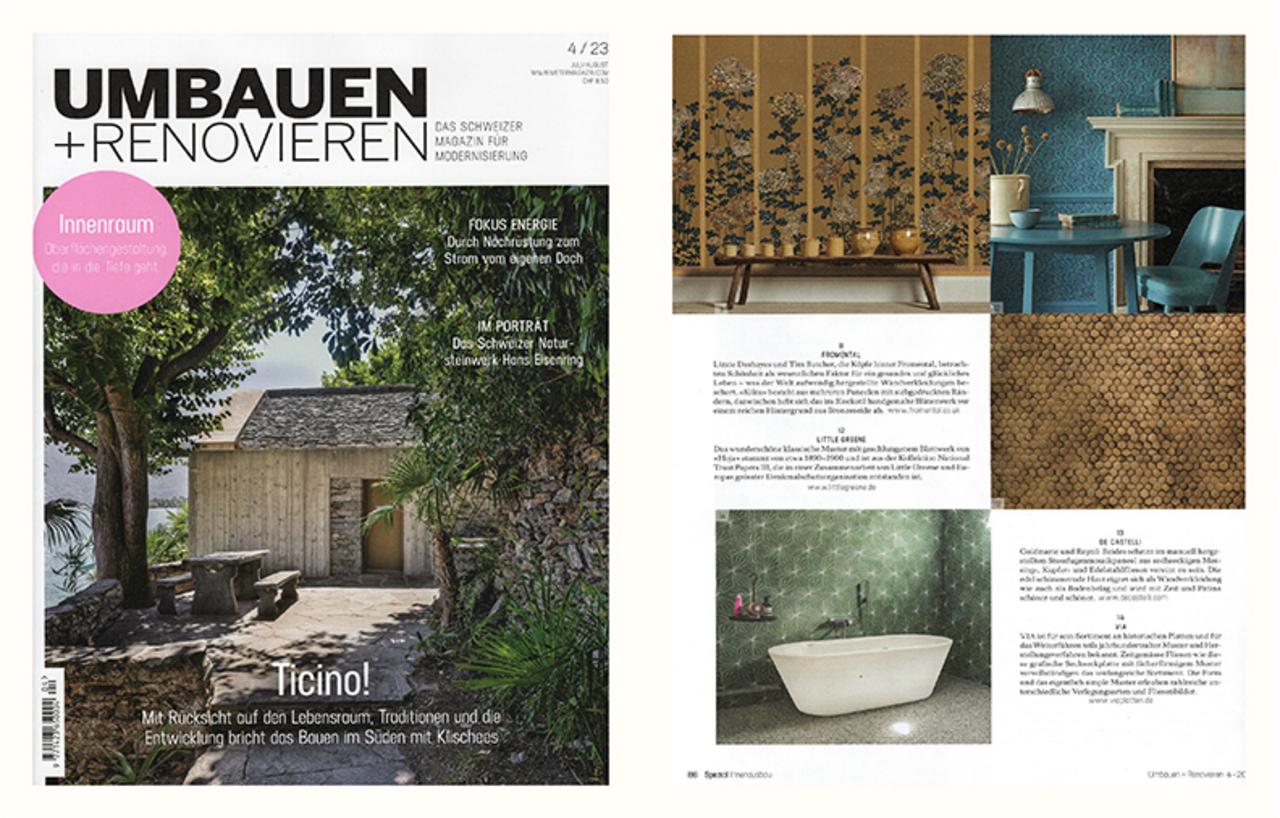 Abbildung Cover der Zeitschrift Umbauen+Renovieren mit einem Bericht über VIA Produkte