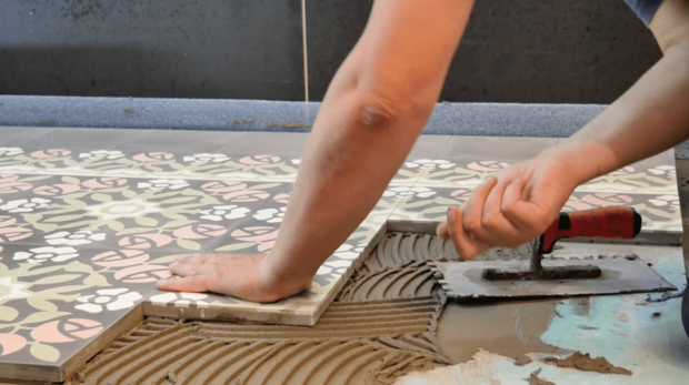 Verlegung von VIA Zementfliesen Verlegung von VIA Zementfliesen