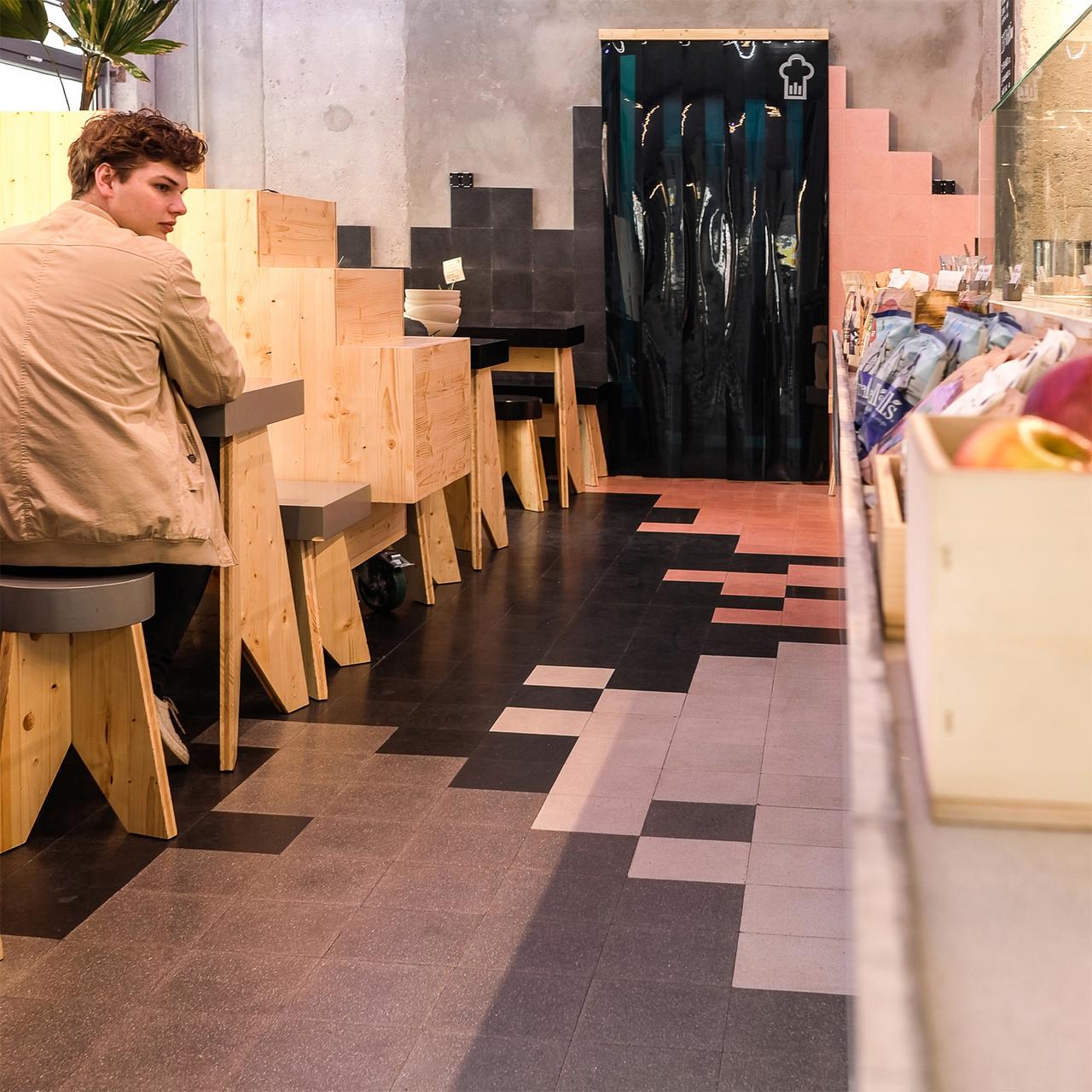 Terrazzofliesen unifarben im Beets ans Roots Terrazzofliesen unifarben im Beets ans Roots