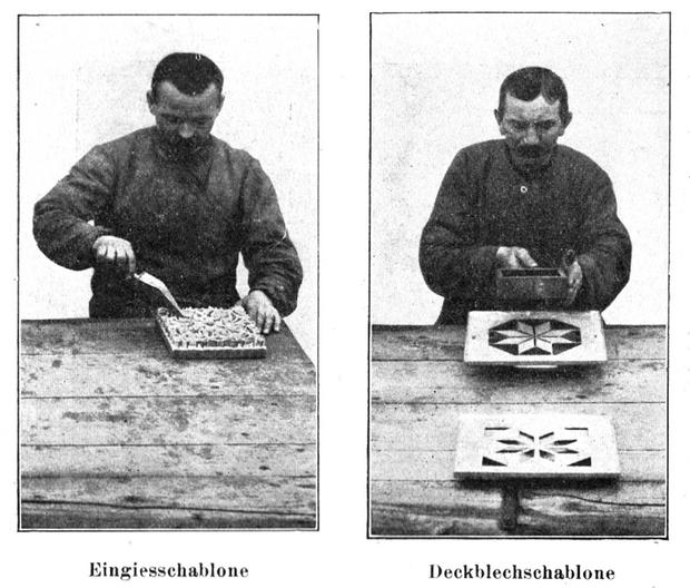 Herstellung von Terrazzoplatten Herstellung von Terrazzoplatten