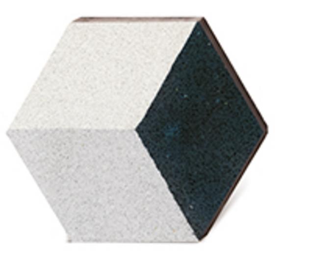 Zementmosaikplatte schwarz grau in 3D Rauten-Optik