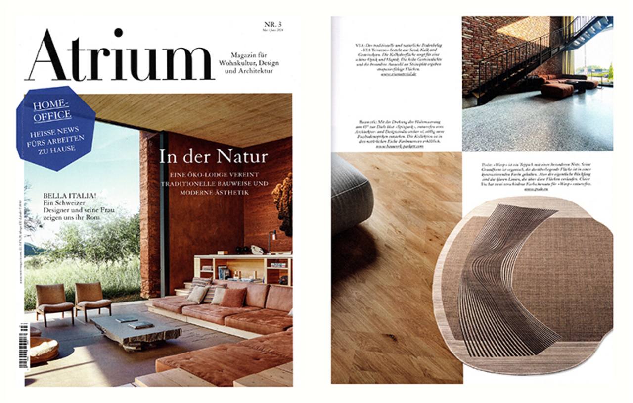 Abbildung Cover der Zeitschrift Atrium mit einem Projektbericht über VIA Terrazzo