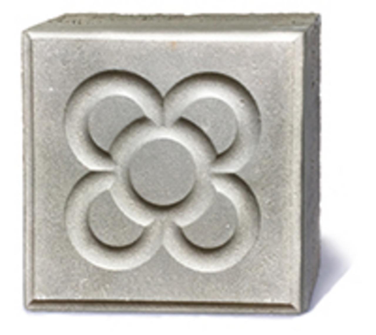 VIA Produkt AP13 Trottoirplatte Betonplatte Gartenplatte 20x20cm, florales Muster, grafische Blume 