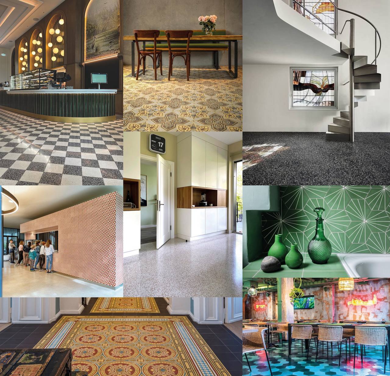 Fotocollage Einbaubeispiele mit VIA Materialien