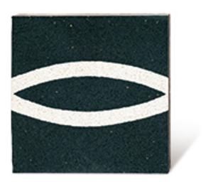 gemusterte Terrazzoplatte Terrazzofliese Terrazzo fein schwarz weiss