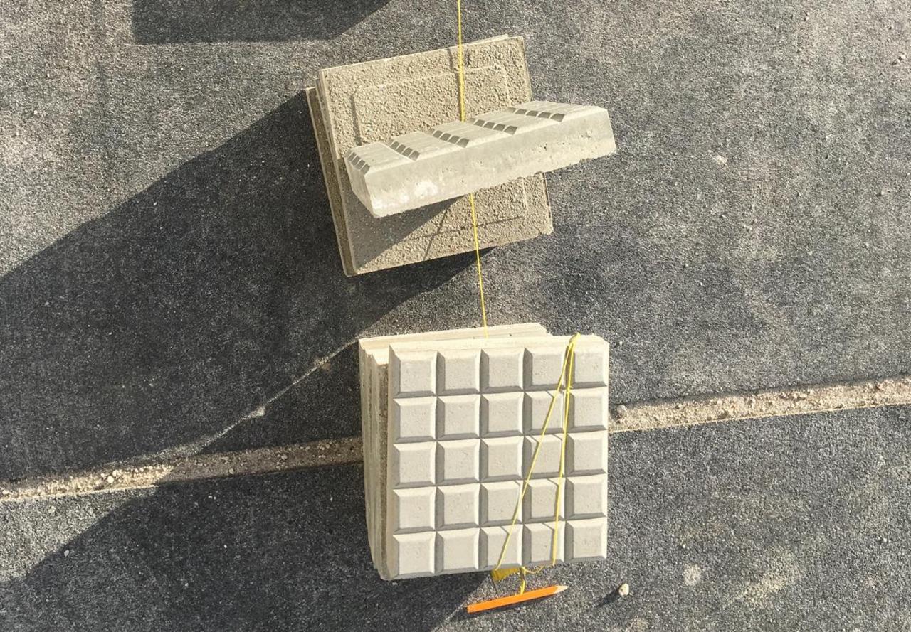 Concrete slab for outdoor use before laying 