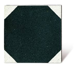 VIA terrazzo tile 710160 in black with white corners  