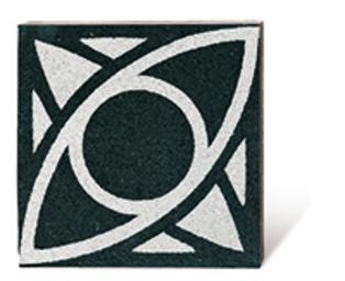 gemusterte Terrazzoplatte Terrazzofliese Terrazzo fein schwarz weiss