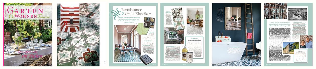 Abbildung Cover der Zeitschrift Garten&Wohnen mit einem Bericht über VIA Produkte