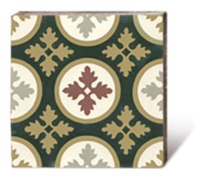 Louis Vuitton Platte in grün braun Tönen Zementmosaik