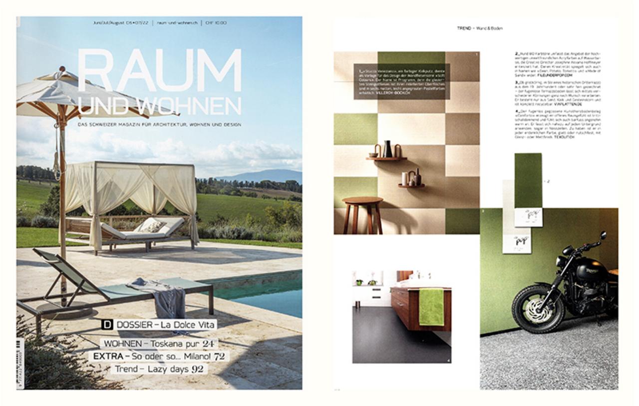 Abbildung Cover der Zeitschrift Raum und Wohnen mit einem Bericht über VIA Produkte